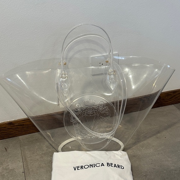 Veronica Beard Handbags - Veronica Beard Large Crest Market Tote Transparent with Embossed Logo
